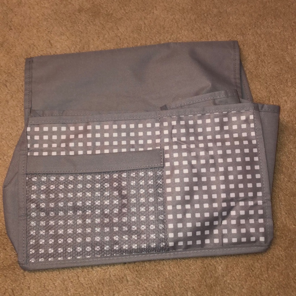 gray and white college “next to bed” organizer ☀️